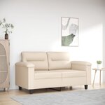 vidaXL Canapé à 2 places Beige 120 cm Tissu microfibre
