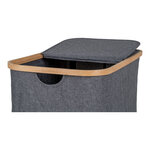 Panier à linge en bambou gris foncé 54 x 33 x 54 cm
