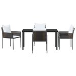vidaXL Ensemble de 5 pièces de jardin marron avec coussins en poly rattan