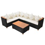 Salon de jardin meuble d'extérieur ensemble de mobilier 4 pièces avec coussins résine tressée noir 02_0016205