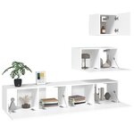 vidaXL Ensemble de meubles TV 4 Pièces Blanc Bois d'ingénierie