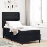 Lit à ressorts vidaXL avec matelas et LED Noir 80x200 cm Tissu