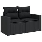 vidaXL Salon de jardin 11 Pièces avec coussins noir résine tressée