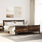 vidaXL Cadre de lit en métal sans matelas chêne fumé 180x200 cm