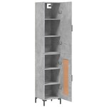 vidaXL Buffet haut Gris béton 34 5x34x180 cm Bois d'ingénierie