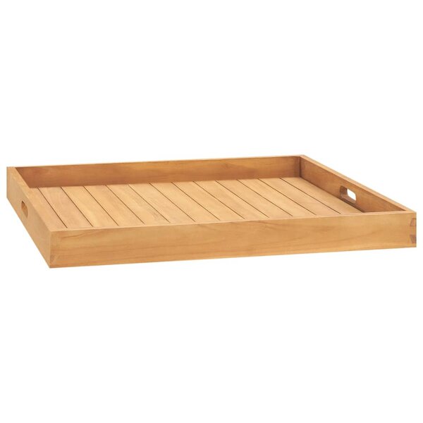 vidaXL Plateau de service 70x70 cm Bois de teck massif