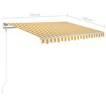 vidaXL Auvent rétractable automatique et poteaux 3 5x2 5 m Jaune blanc