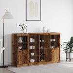 Buffet vidaXL avec Lumières LED Vieux Bois 163x37x100 cm Bois d'ingénierie