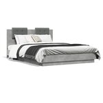 vidaXL Cadre de lit sans matelas gris béton 120x200 cm