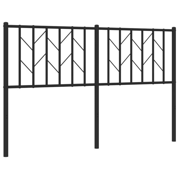 vidaXL Tête de lit métal noir 140 cm