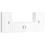 vidaXL Ensemble de meubles TV 3 Pièces Blanc brillant Bois d'ingénierie