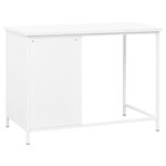 Bureau table poste de travail meuble d'ordinateur informatique étude industriel avec tiroirs 105 x 52 x 75 cm Acier blanc 02_0023864