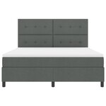 vidaXL Lit à sommier gris foncé super king en tissu