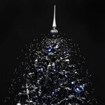 vidaXL Arbre de Noël neigeux avec base de parapluie Noir 190 cm PVC