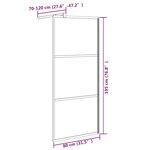 vidaXL Paroi de douche 80x195 cm Verre ESG avec design de pierre Noir