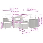 Ensemble de Canapés de Jardin de 8 Pièces avec Coussins Gris en Rattan