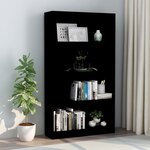 vidaXL Bibliothèque à 4 niveaux Noir 80x24x142 cm Bois d’ingénierie