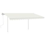 vidaXL Auvent manuel rétractable avec poteaux 4x3 m Crème