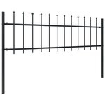 vidaXL Clôture de jardin avec dessus en lance Acier 6 8 x 0 6 m Noir