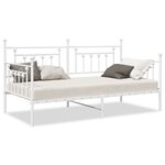vidaXL Cadre de Lit de Jour Blanc 100x190 cm en Acier