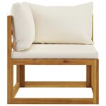 vidaXL Salon de jardin 4 Pièces avec coussin Crème Bois d'acacia solide