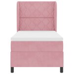 Lit Box Spring vidaXL avec Matelas Rose 90x200 cm Velours