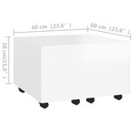 vidaXL Table basse blanc 60x60x38 cm bois d'ingénierie