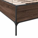 vidaXL Cadre de lit chêne marron 90x200 cm bois d'ingénierie et métal