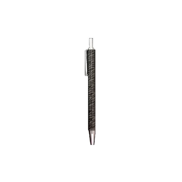 Mini stylo bille 10 x 0.6 cm en métal - zébré gris