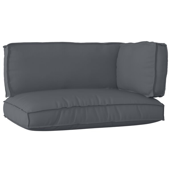 vidaXL Ensemble de Coussins de Palette 3 Pièces en Tissu Oxford Anthracite