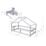 Lit cabane enfant LUCKY 90 x 180 bleu marine