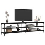 vidaXL Meuble TV noir 200x30x50 cm bois d'ingénierie et métal