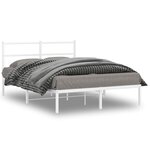vidaXL Cadre de lit métal sans matelas et tête de lit blanc 140x200 cm