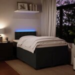 vidaXL Sommier à lattes de lit avec matelas noir 120x190 cm velours