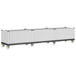 vidaXL Jardinière à roulettes blanc 240x50x54 cm PP