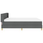 vidaXL Lit à ressorts avec matelas gris foncé 180x200 cm en tissu