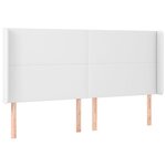 vidaXL Tête de lit avec oreilles Blanc 183x23x118/128 cm Similicuir