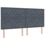 Literie Box Spring vidaXL avec Matelas & LED Gris Foncé 200x200 cm Velours