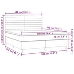 vidaXL Sommier à lattes de lit avec matelas Gris clair 180x200cm Tissu