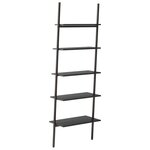 vidaXL Étagère inclinée à 5 niveaux Noir 64x34x185 5 cm
