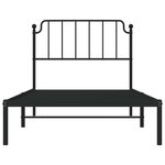 vidaXL Cadre de lit métal sans matelas avec tête de lit noir 100x200cm