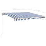 vidaXL Auvent rétractable automatique 450x350 cm Bleu et blanc