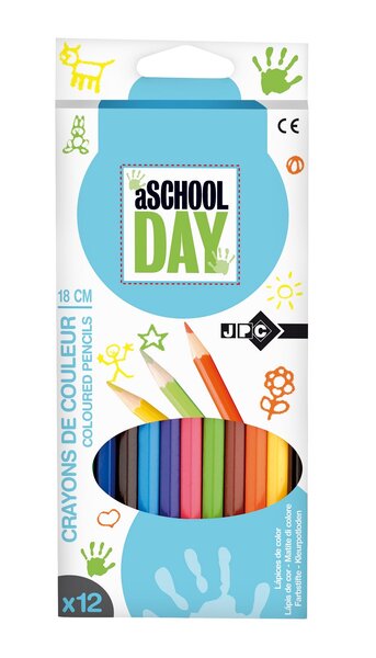 boite de 12 crayons de couleur 18 cm Assortis JPC