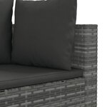 vidaXL Salon de jardin 9 Pièces avec coussins gris résine tressée