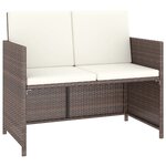 vidaXL Meuble à dîner de jardin 6Pièces et coussins Résine tressée Marron