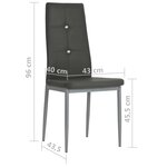 vidaXL Chaises à manger lot de 6 gris similicuir