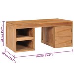 vidaXL Table basse 90x50x40 cm bois de teck massif
