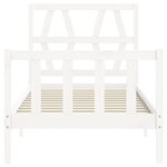 vidaXL Cadre de lit sans matelas blanc bois de pin massif