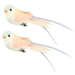 12 oiseaux à plumes en papier - couleurs pastel