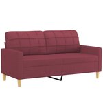 vidaXL Ensemble de canapés 2 Pièces avec coussins rouge bordeaux tissu